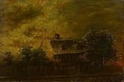Ralph Albert Blakelock Farmhouse of F.B. Guest china oil painting artist